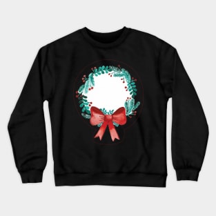 Wreath with bow watercolor Crewneck Sweatshirt